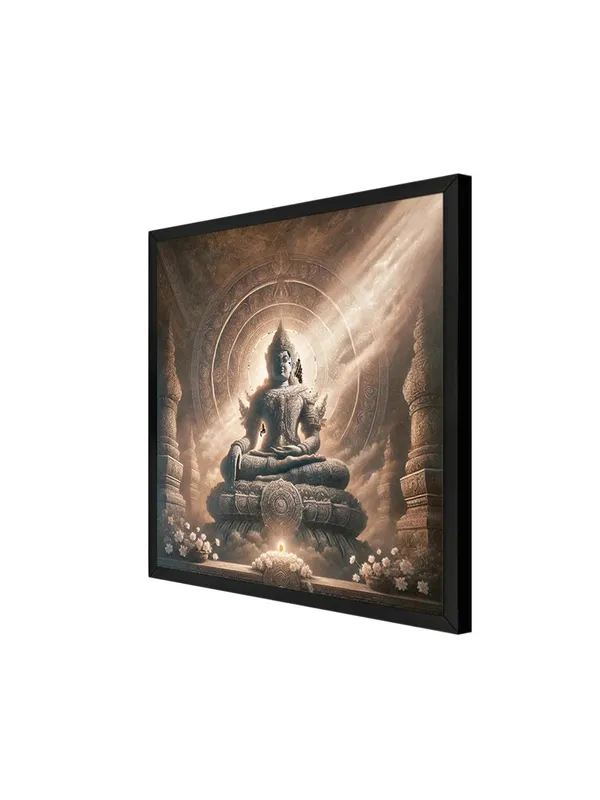 Box_Fiber_Frame_Canvas_Wrapped_Painting_of_Buddha_in_Temple_Glow_-_Tranquil_Spiritual_Decor_for_Home_-_36X36_Inches_(BLF36X360552)