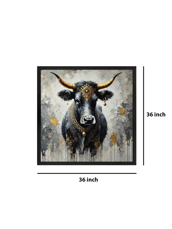 Box_Fiber_Frame_Canvas_Wrapped_Painting_of_Divine_Bull_Nandi_-_Traditional_Indian_Decor_for_Worship_Rooms_-_36X36_Inches_(BLF36X360549)