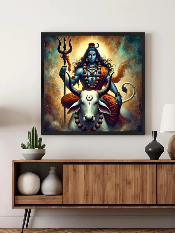 Box_Fiber_Frame_Lord_Shiva_with_Bull_Nandi_Canvas-Wrapped_Painting,_�_Hindu_Mythological_Art_36X36_Inches_(BLF36X360529)