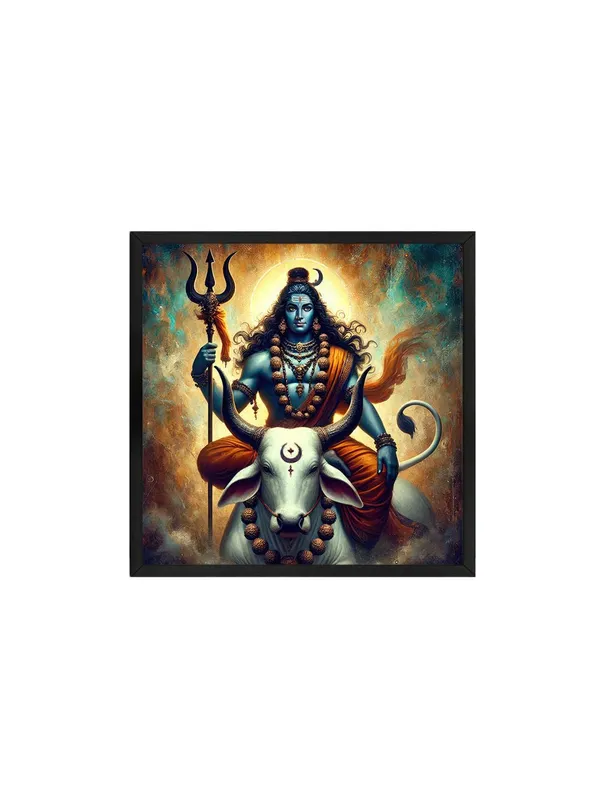 Box_Fiber_Frame_Lord_Shiva_with_Bull_Nandi_Canvas-Wrapped_Painting,_�_Hindu_Mythological_Art_36X36_Inches_(BLF36X360529)
