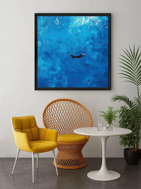 Box_Fiber_Frame_Diver_in_Blue_Ocean_Canvas-Wrapped_Painting_-_Size_24X24_-_Dynamic_Water_Art_(BLF24X240367)