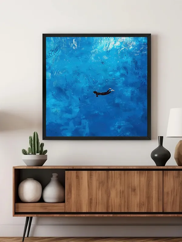 Box_Fiber_Frame_Diver_in_Blue_Ocean_Canvas-Wrapped_Painting_-_Size_24X24_-_Dynamic_Water_Art_(BLF24X240367)