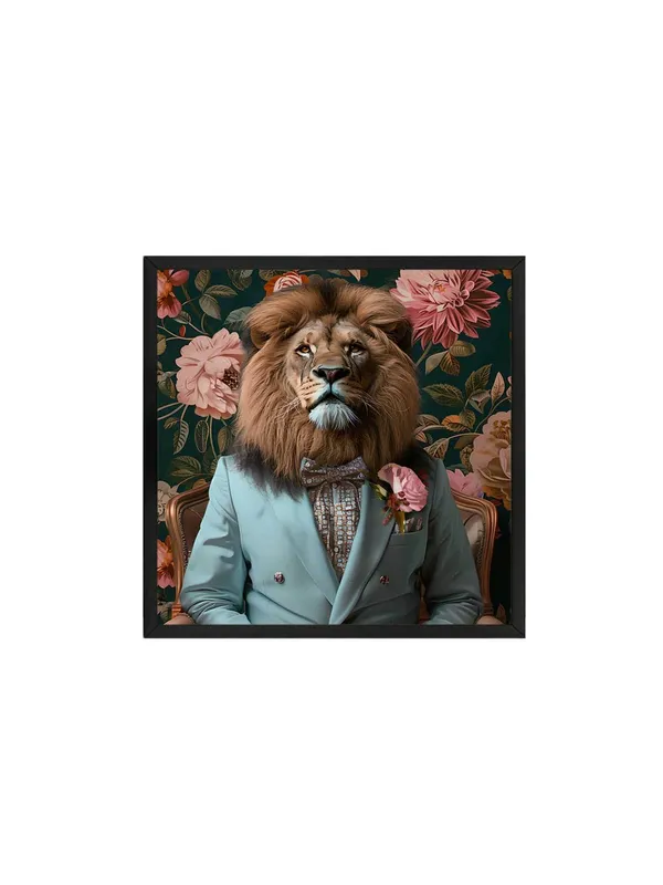 Box_Fiber_Frame_Lion_in_Elegant_Blue_Suit_Canvas-Wrapped_Painting_36X36_-_Contemporary_Wall_Art_(BLF36X360330)