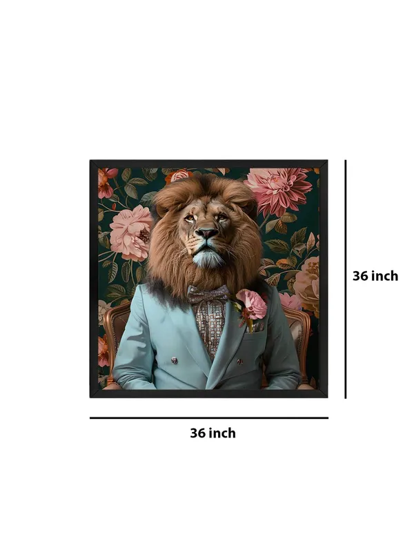 Box_Fiber_Frame_Lion_in_Elegant_Blue_Suit_Canvas-Wrapped_Painting_36X36_-_Contemporary_Wall_Art_(BLF36X360330)