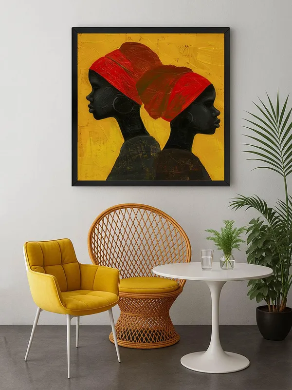 Box_Fiber_Frame_Modern_African_Silhouette_Canvas-Wrapped_Painting_36X36_�_Bold_African_Art_Decor_(BLF36X360478)