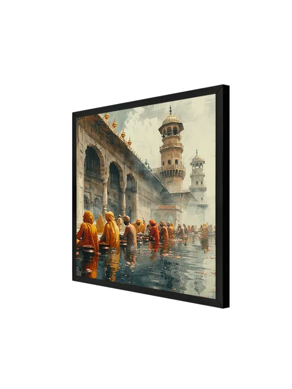 Box_Fiber_Frame_Holy_Bath_Capturing_the_spiritual_ambiance_of_pilgrims_engaging_in_a_ritualistic_bath_at_a_sacred_site_banaras_ghat_paintings_for_living_room_(BLF36X360199)