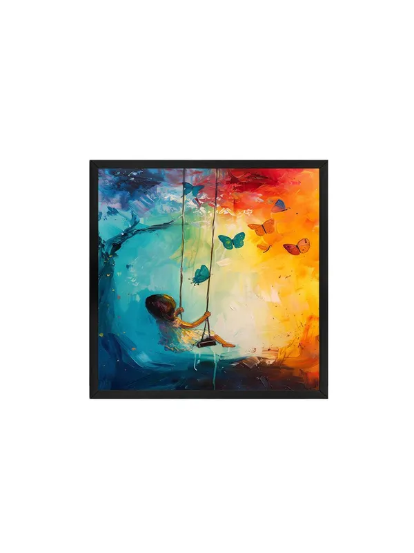 Box_Fiber_Frame_Whimsical_Child_on_Swing_Canvas-Wrapped_Painting_-_36X36_|_Playful_and_Colorful_Wall_Art_(BLF36X360436)