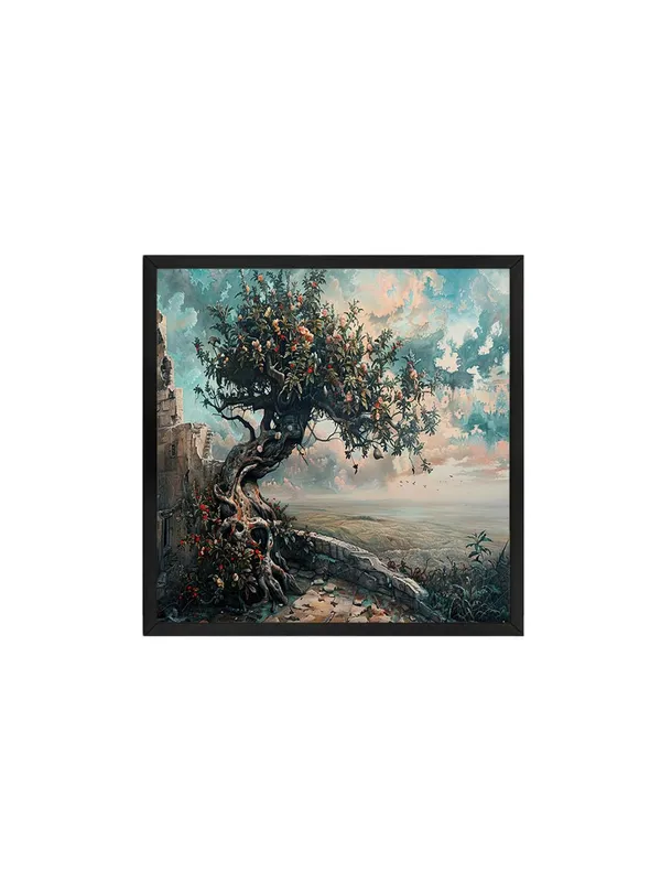 Box_Fiber_Frame_The_Timeless_Sentinel_or_The_Ancient_Tree_Overlooking_the_Valleytree_of_life_painting_(BLF36X360180)