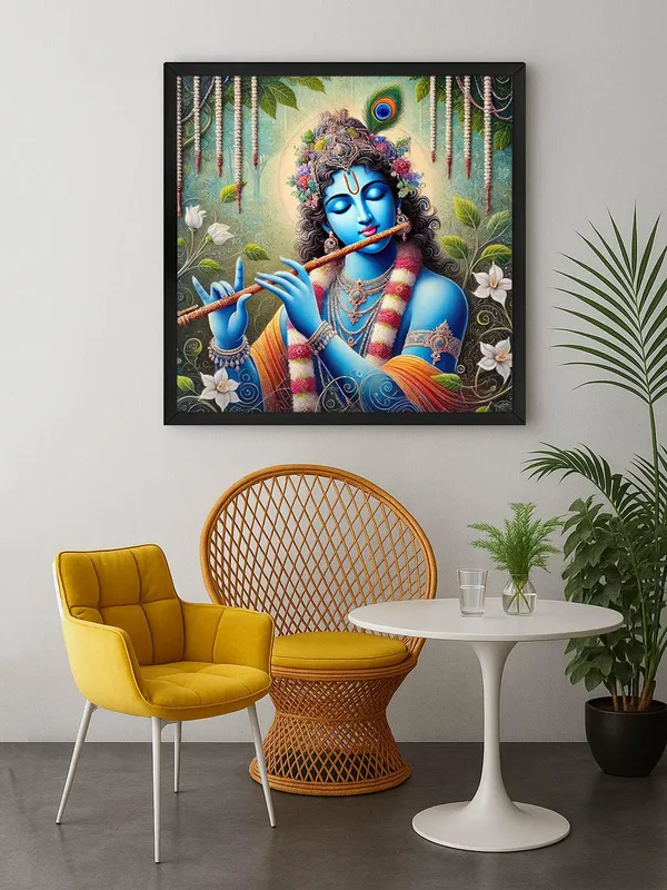 Box_Fiber_Frame_Floral_Krishna_Canvas_Painting_-_Hindu_Spiritual_Art_for_Home_and_Temple_Decor_24X24_Inches_(BLF24X240536)