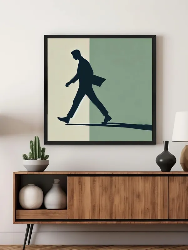 Box_Fiber_Frame_Walking_Silhouette_Canvas-Wrapped_Painting_|_Contemporary_Art_for_Office,_Study,_and_Modern_Interiors_36X36_Inches_(BLF36X360508)