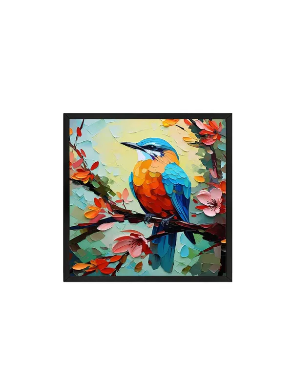 Box_Fiber_Frame_Colorful_Bird_on_Branch_Canvas-Wrapped_Painting_36X36_-_Nature_Art_for_Home_Decor_(BLF36X360449)
