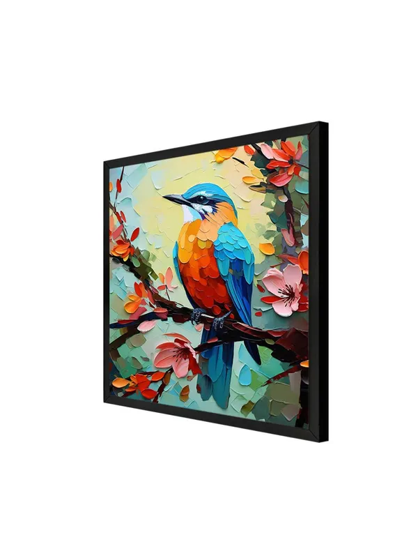 Box_Fiber_Frame_Colorful_Bird_on_Branch_Canvas-Wrapped_Painting_36X36_-_Nature_Art_for_Home_Decor_(BLF36X360449)