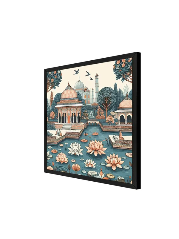 Box_Fiber_Frame_indian_art_mughal_garden_with_flying_birds_modern_art_wall_painting_for_wall_d�cor_indian_art_painting_(BLF24X240221)
