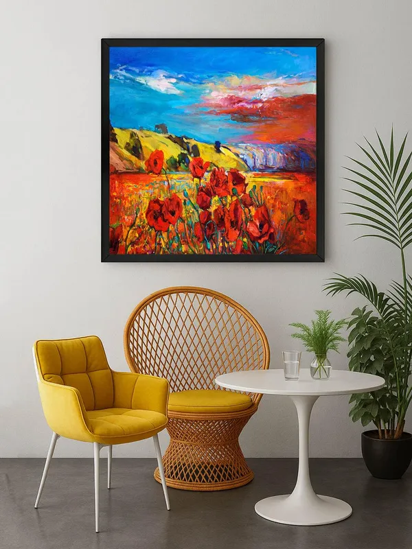 Box_Fiber_Frame_Canvas-Wrapped_Countryside_Red_Poppies_Painting,_36X36_�_Beautiful_Wildflower_Art,_Ideal_for_Home_D�cor_(BLF36X360445)