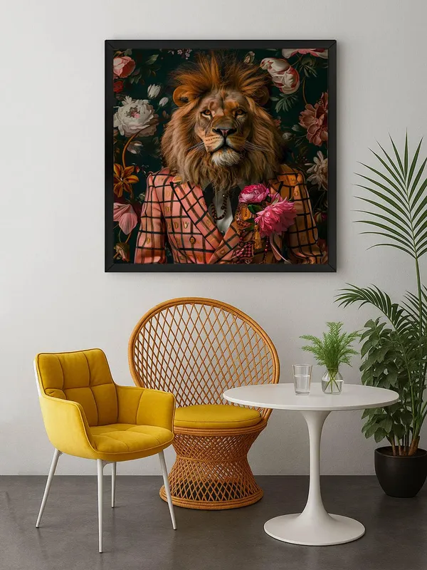 Box_Fiber_Frame_Lion_with_Geometric_Pattern_Canvas-Wrapped_Painting,_24X24_Artistic_Flair_for_Modern_Decor_(BLF24X240325)