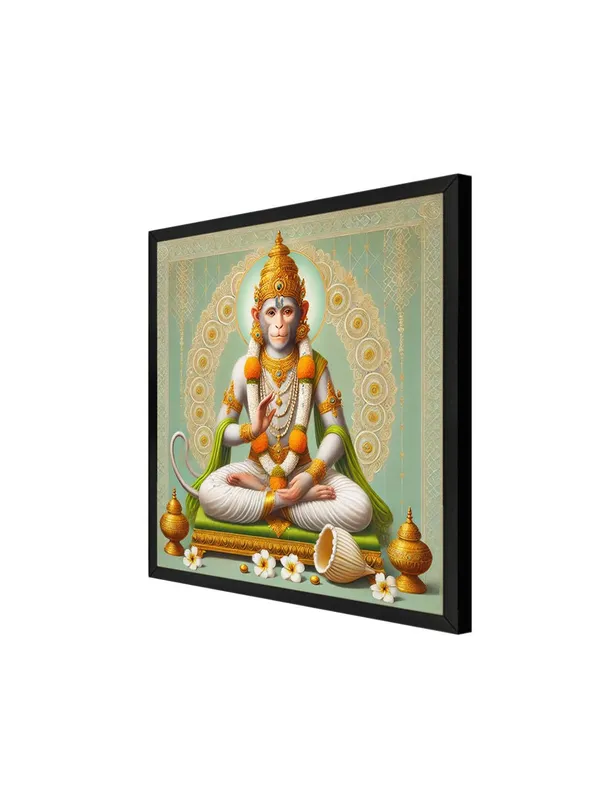 Box_Fiber_Frame_Blessed_Hanuman_Canvas-Wrapped_Painting,_�_Sacred_Indian_Art_for_Devotion_24X24_Inches_(BLF24X240528)