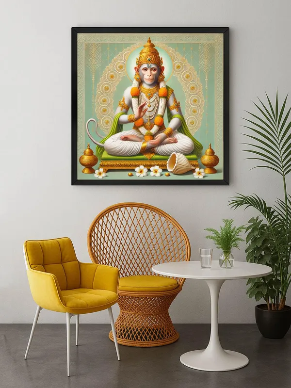Box_Fiber_Frame_Blessed_Hanuman_Canvas-Wrapped_Painting,_�_Sacred_Indian_Art_for_Devotion_24X24_Inches_(BLF24X240528)