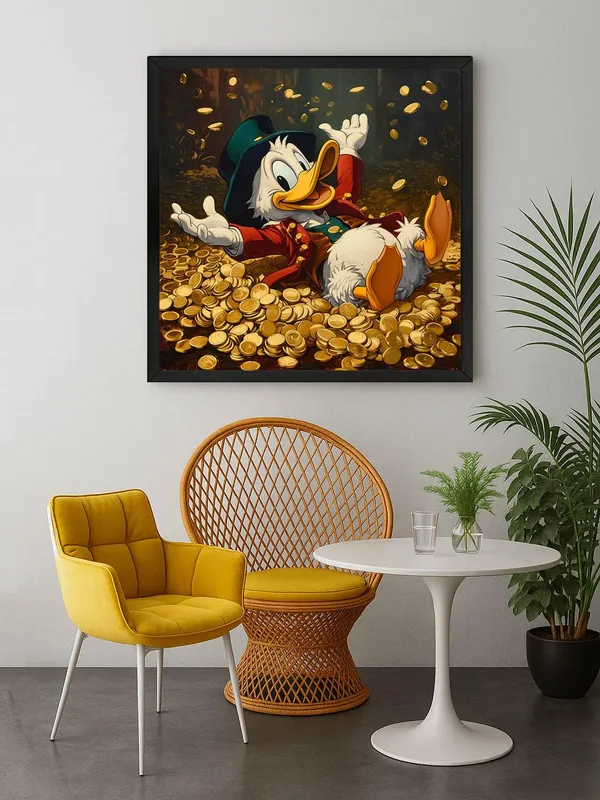 Box_Fiber_Frame_Scrooge_McDuck_Canvas-Wrapped_Painting,_24X24_-_Perfect_Cartoon_Art_Decor_for_Kids_Room_or_Study_(BLF24X240388)