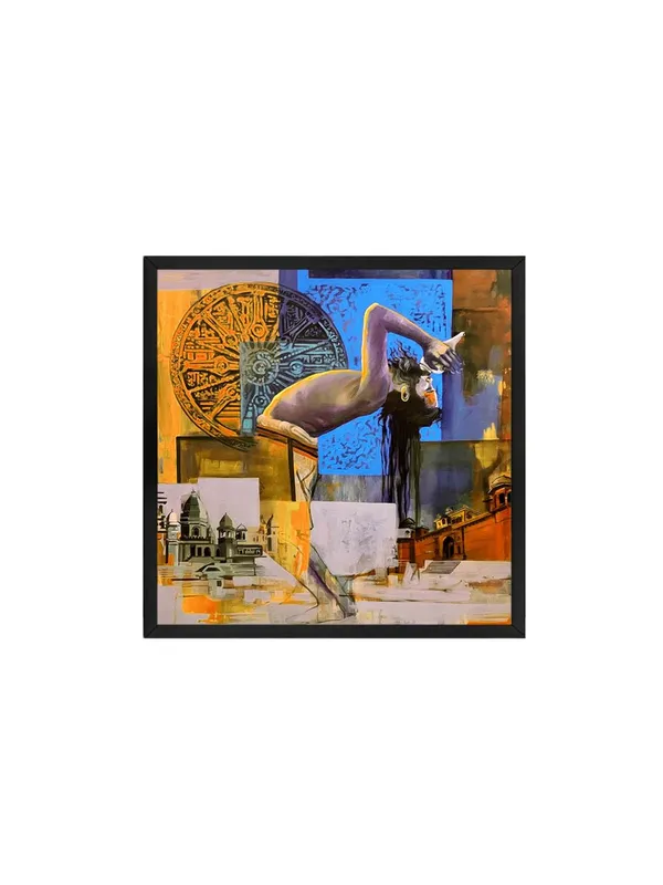 Box_Fiber_Frame_Abstract_Expression_of_Indian_Spirituality_with_Temple_and_Historical_Symbols_-_Canvas_Painting_(BLF24X240251)