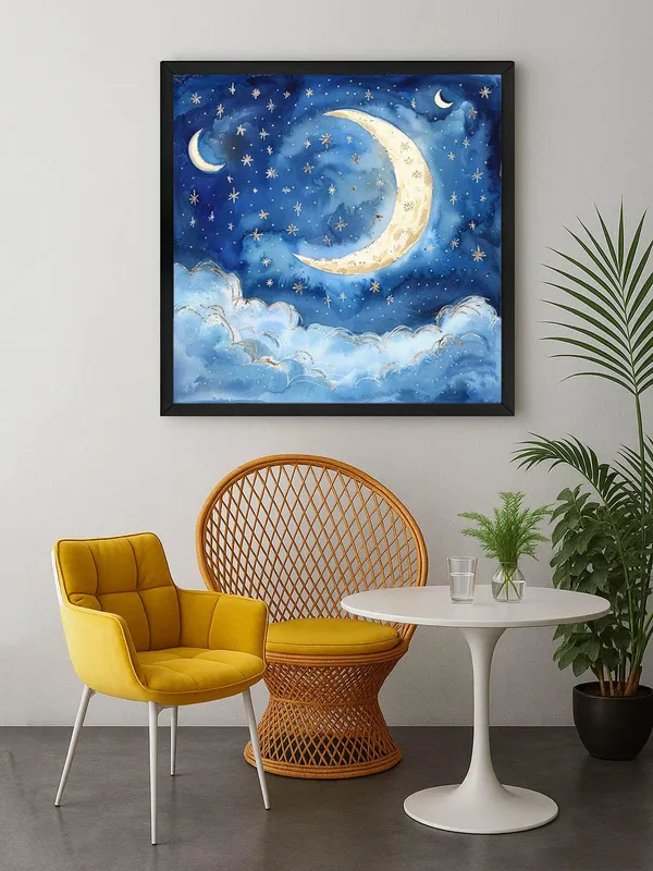 Box_Fiber_Frame_Dreamy_Night_Sky_Canvas-Wrapped_Painting_36X36_�_Celestial_Art_for_Kids'_Room_(BLF36X360487)