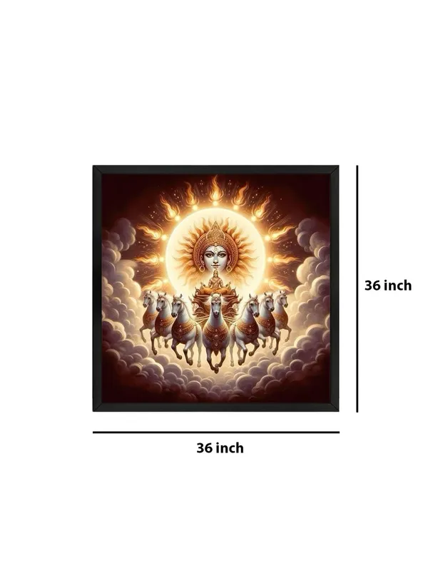 Box_Fiber_Frame_Canvas_Wrapped_Painting_of_Sun_God_Surya_with_Horses_-_Vedic_Art_for_Modern_D�cor_-_36X36_Inches_(BLF36X360544)