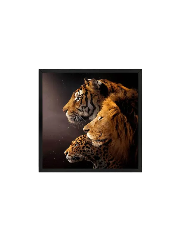Box_Fiber_Frame_Big_Cats_Trio_Canvas-Wrapped_Painting_36X36_-_Animal_Lovers_Wall_Art_(BLF36X360336)