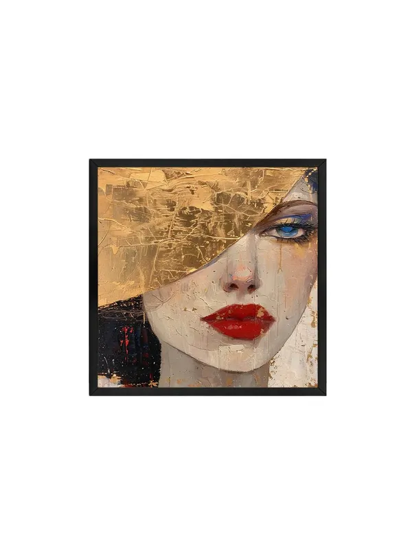 Box_Fiber_Frame_Golden_Face_Canvas-Wrapped_Painting,_24X24_-_Elegant_Portrait_Art_for_Chic_Home_Decor_(BLF24X240409)