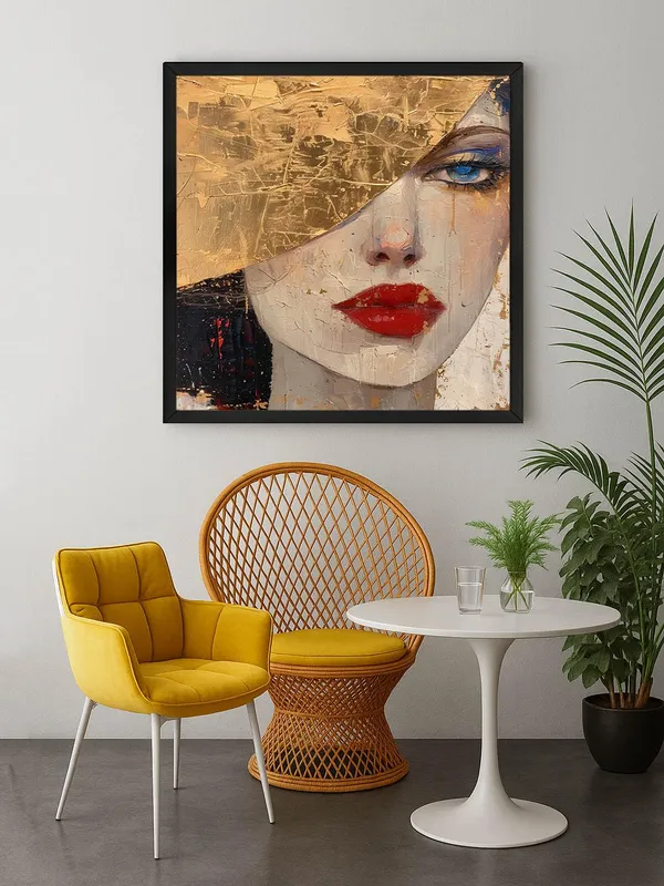 Box_Fiber_Frame_Golden_Face_Canvas-Wrapped_Painting,_24X24_-_Elegant_Portrait_Art_for_Chic_Home_Decor_(BLF24X240409)