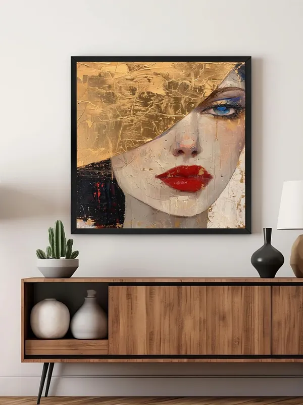 Box_Fiber_Frame_Golden_Face_Canvas-Wrapped_Painting,_24X24_-_Elegant_Portrait_Art_for_Chic_Home_Decor_(BLF24X240409)