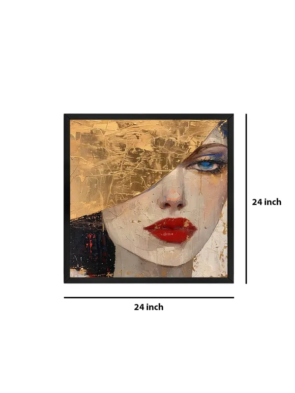 Box_Fiber_Frame_Golden_Face_Canvas-Wrapped_Painting,_24X24_-_Elegant_Portrait_Art_for_Chic_Home_Decor_(BLF24X240409)