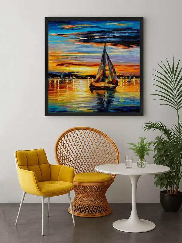 Box_Fiber_Frame_Sailing_into_Sunset_Canvas-Wrapped_Painting_24X24_-_Nautical_Art_for_Living_Room_(BLF24X240333)