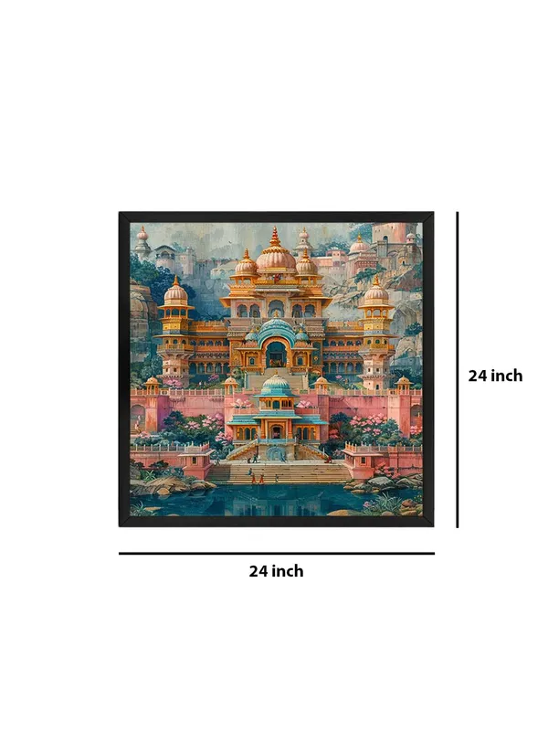Box_Fiber_Frame_A_richly_detailed_illustration_of_a_grand_Indian_palace_nestled_among_lush_hills_indian_paintings_for_living_room_(BLF24X240205)