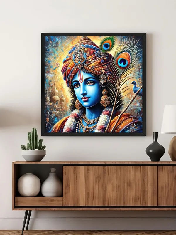 Box_Fiber_Frame_Lord_Krishna_Canvas_Painting:_Vibrant_Portrait_with_Peacock_Feathers_and_Sacred_Jewelry_for_Spiritual_and_Cultural_Home_D�co_(BLF36X360282)