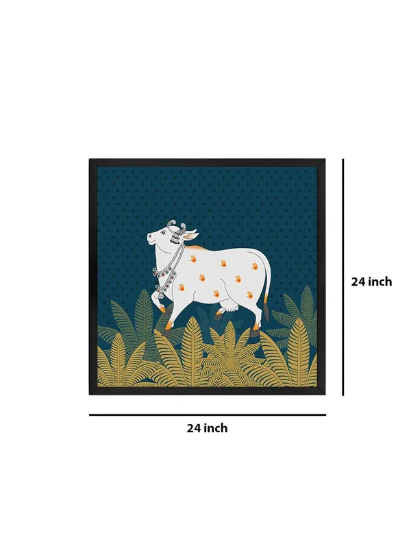 Box_Fiber_Frame_Traditional_Indian_Cow_Art_Print_-_Decorative_White_Cow_with_Gold_Foliage_on_Deep_Blue_Background_for_Elegant_Home_D�cor_(BLF24X240156)
