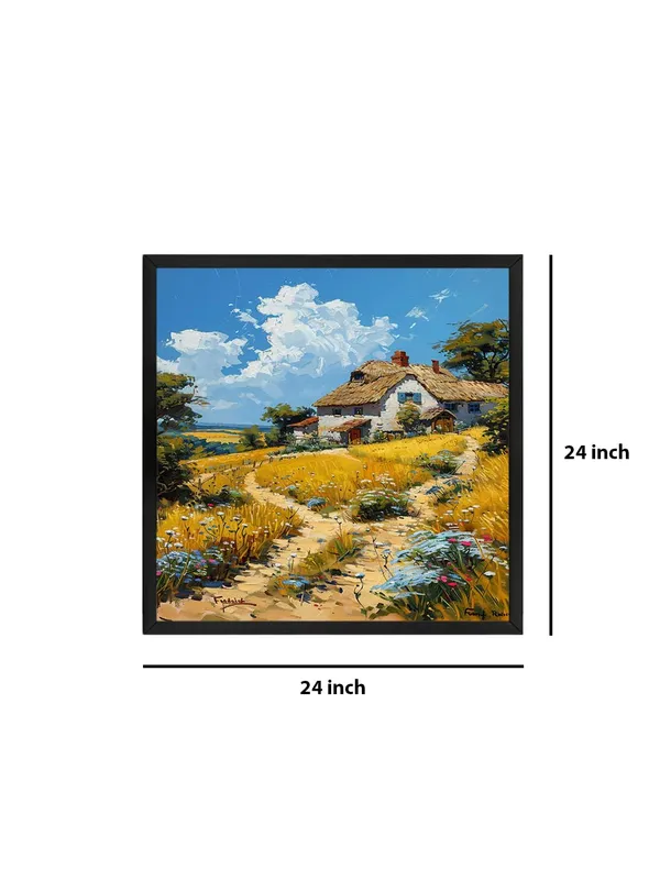 Box_Fiber_Frame_Countryside_Cottage_Canvas-Wrapped_Painting_-_24X24_Inch_-_Charming_Rural_Scene_Art_for_Cozy_Homes_(BLF24X240424)