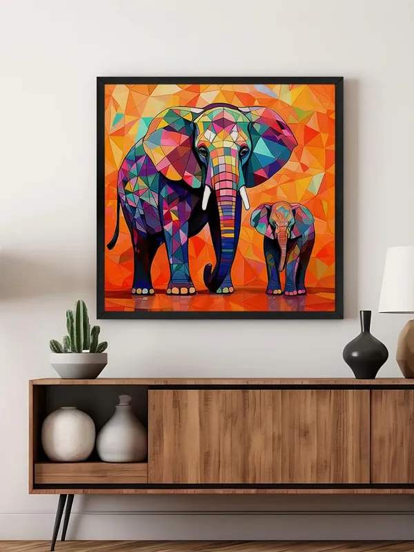 Box_Fiber_Frame_Vibrant_Geometric_Elephant_Art_Print_-_Modern_Abstract_Painting_with_Bold_Colors_and_Mosaic_Style_(BLF36X360172)