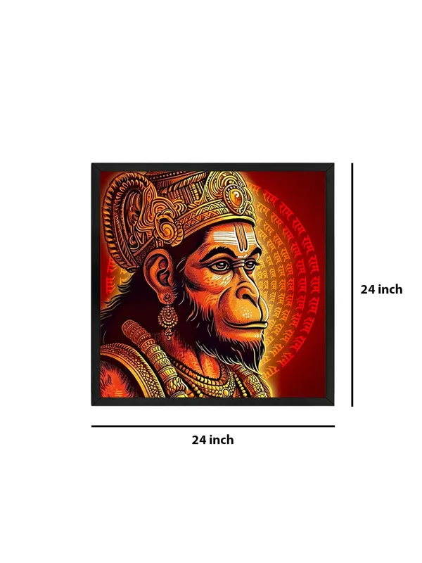 Box_Fiber_Frame_Vibrant_Hanuman_Portrait_Canvas_painting:_Traditional_Hindu_Deity_Artwork_with_Intricate_Details_and_Sacred_Mantras_for_Home_and_Temple_D�cor_(BLF24X240270)