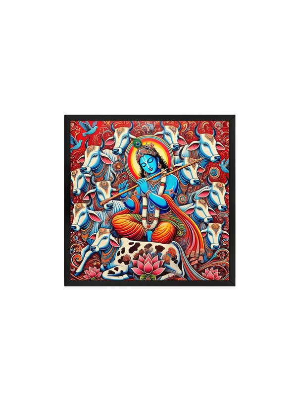 Box_Fiber_Frame_Lord_Krishna_Playing_the_Flute_Surrounded_by_Sacred_Cows_-_Canvas_Painting_|_Krishna_Art,_Hindu_Religious_Painting,_Indian_Mythology_D�cor_(BLF36X360240)