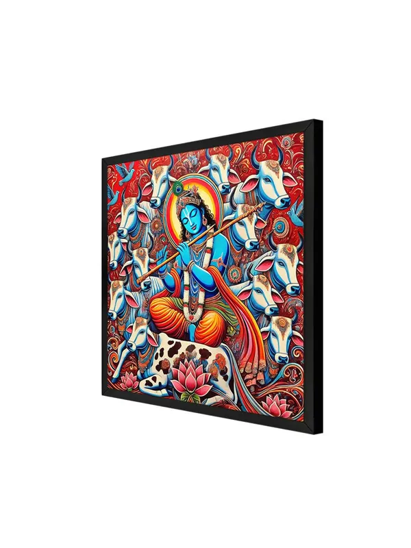 Box_Fiber_Frame_Lord_Krishna_Playing_the_Flute_Surrounded_by_Sacred_Cows_-_Canvas_Painting_|_Krishna_Art,_Hindu_Religious_Painting,_Indian_Mythology_D�cor_(BLF36X360240)