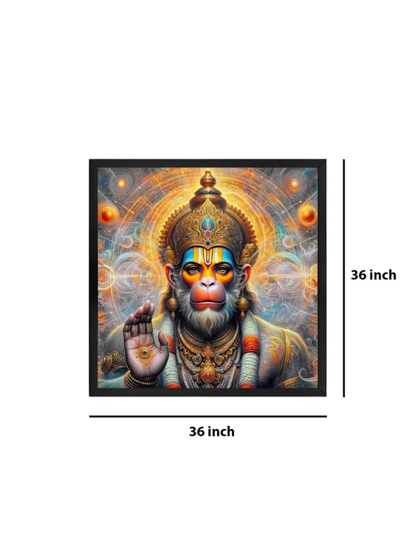 Box_Fiber_Frame_Powerful_Hanuman_Blessing_with_Divine_Aura_-_Canvas_Painting_|_Hindu_Deity_Art,_Spiritual_Blessing_Decor,_Hanuman_Wall_Art_(BLF36X360261)