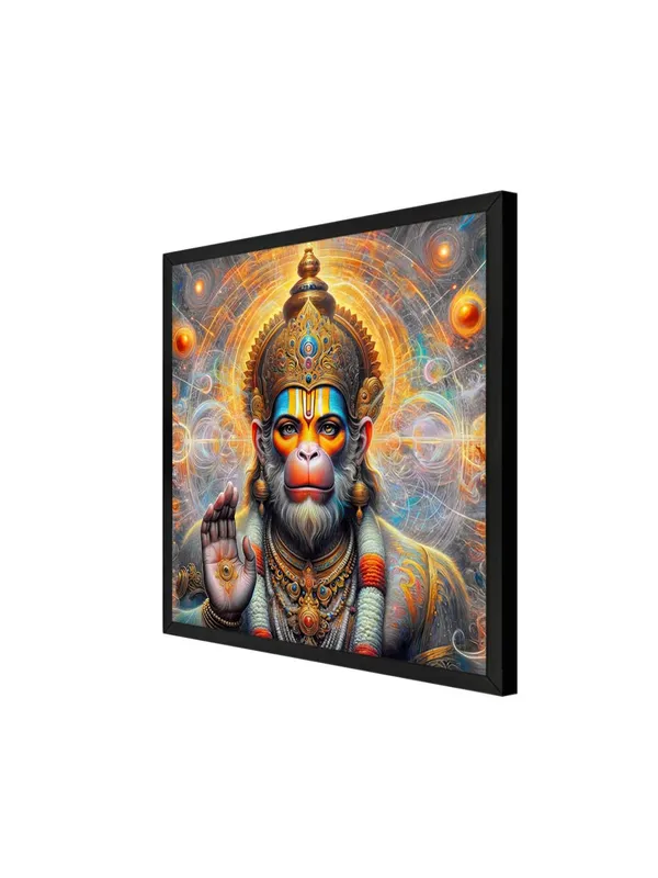 Box_Fiber_Frame_Powerful_Hanuman_Blessing_with_Divine_Aura_-_Canvas_Painting_|_Hindu_Deity_Art,_Spiritual_Blessing_Decor,_Hanuman_Wall_Art_(BLF36X360261)
