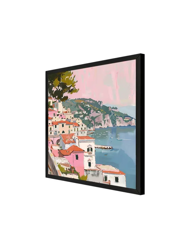 Box_Fiber_Frame_Canvas-Wrapped_Mediterranean_Coastal_Town_Painting,_24X24_�_Scenic_Seaside_View,_Vibrant_Colors,_Travel-Inspired_Wall_Art_(BLF24X240441)