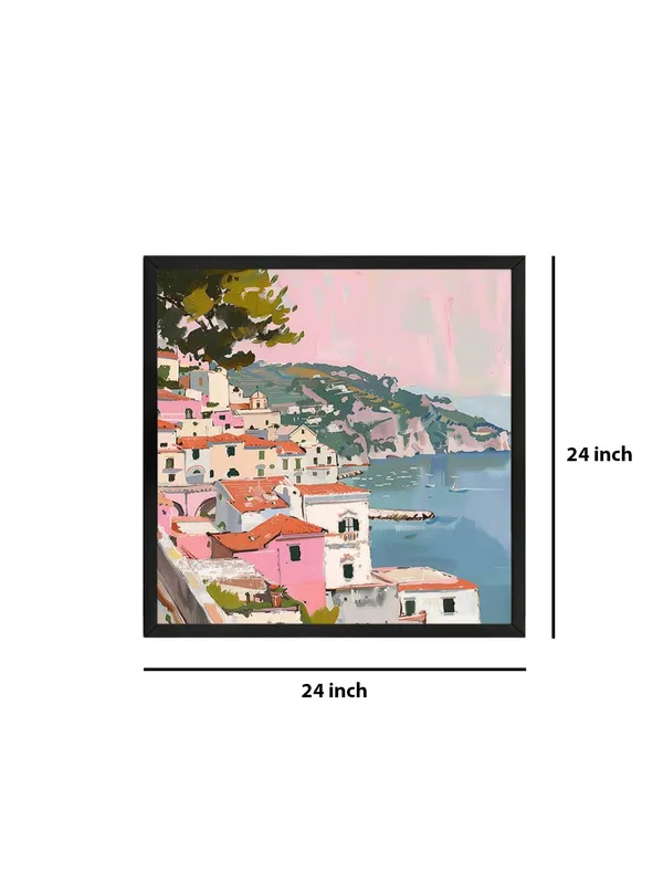 Box_Fiber_Frame_Canvas-Wrapped_Mediterranean_Coastal_Town_Painting,_24X24_�_Scenic_Seaside_View,_Vibrant_Colors,_Travel-Inspired_Wall_Art_(BLF24X240441)