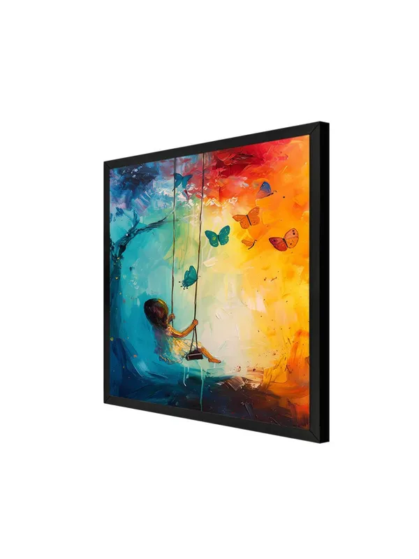 Box_Fiber_Frame_Whimsical_Child_on_Swing_Canvas-Wrapped_Painting_-_24X24_|_Playful_and_Colorful_Wall_Art_(BLF24X240436)