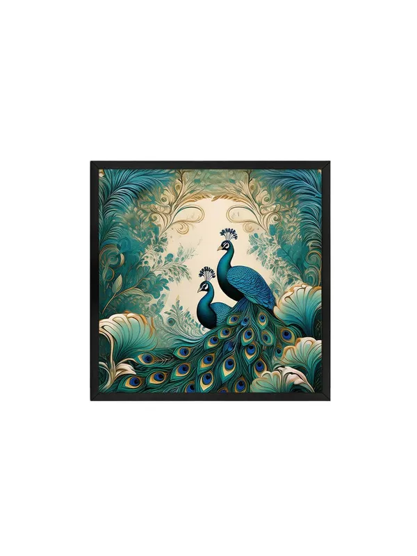 Box_Fiber_Frame_Ornamental_Majesty:_Peacocks_in_Flourishing_Foliage,_a_Vibrant_Nature-Inspired_Canvas_Painting_for_Elegant_Spaces_(BLF36X360298)