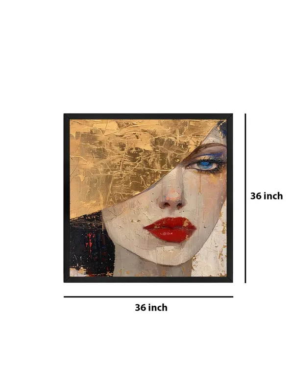 Box_Fiber_Frame_Golden_Face_Canvas-Wrapped_Painting,_36X36_-_Elegant_Portrait_Art_for_Chic_Home_Decor_(BLF36X360409)