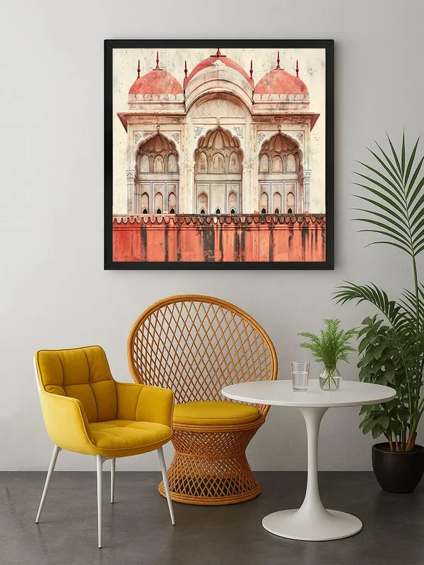 Box_Fiber_Frame_Red_Fort_Facade_likely_inspired_by_Mughal_architecture_mughal_paintings_for_wall_(BLF36X360198)