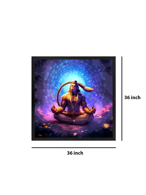 Box_Fiber_Frame_Hanuman_Meditating_in_Ice_Cave_Canvas_Painting:_Spiritual_and_Mystical_Art_of_Hanuman_in_Serenity_|_Unique_Canvas_Art_for_Meditation_Room_(BLF36X360268)