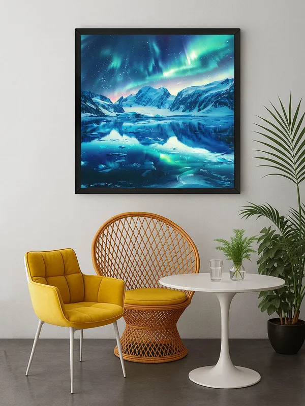 Box_Fiber_Frame_Tranquil_Night_Canvas-Wrapped_Painting_24X24_-_Polar_Aurora_Reflections_(BLF24X240341)