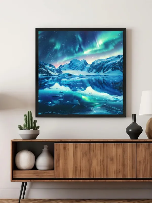 Box_Fiber_Frame_Tranquil_Night_Canvas-Wrapped_Painting_24X24_-_Polar_Aurora_Reflections_(BLF24X240341)
